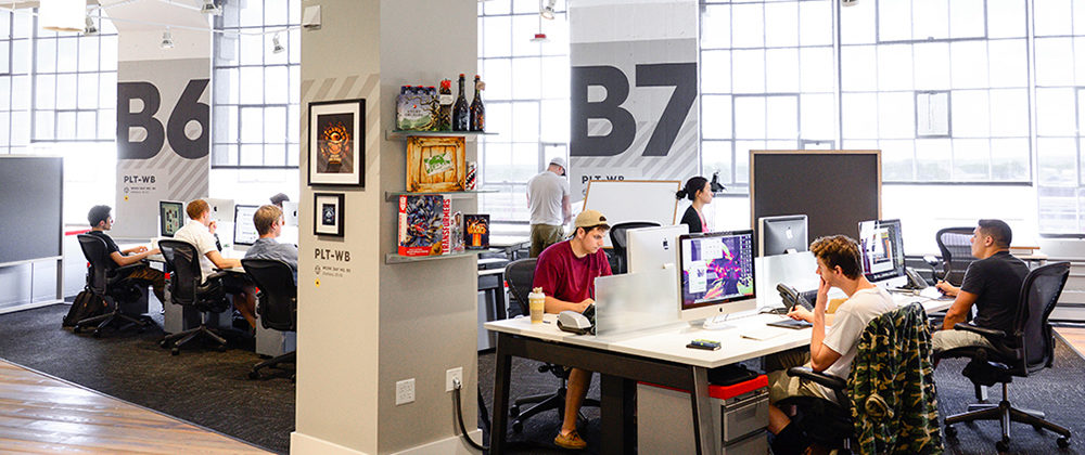 open plan office boston workstations individual workspace tech design company