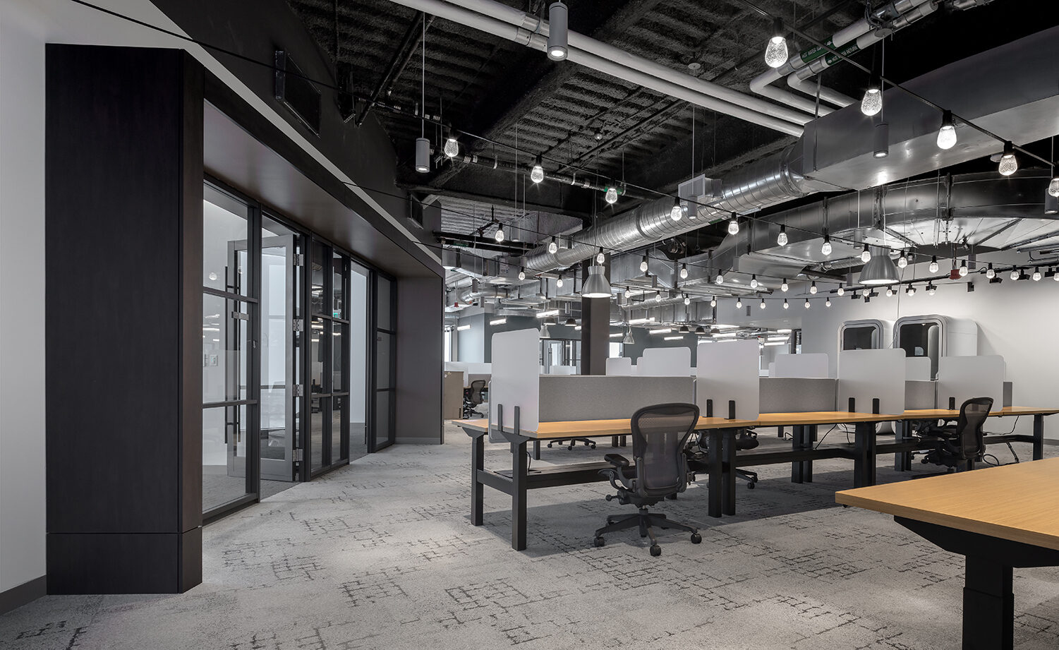 Thrive Open Office Workstation space Herman Miller Aeron chair office space