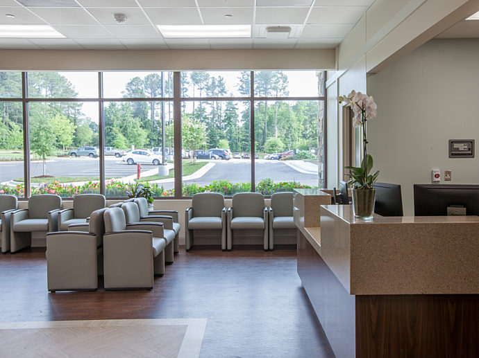 visitor check in and lobby space
